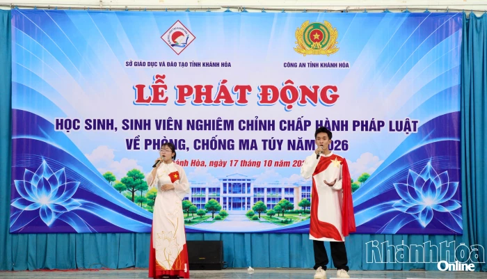 Hơn 600 học sinh hưởng ứng lễ phát động phòng, chống ma túy năm 2026.