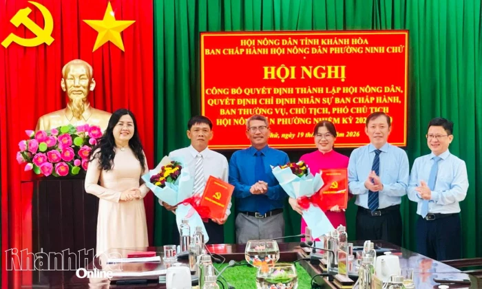 Công bố quyết định thành lập Hội Nông dân phường Ninh Chử