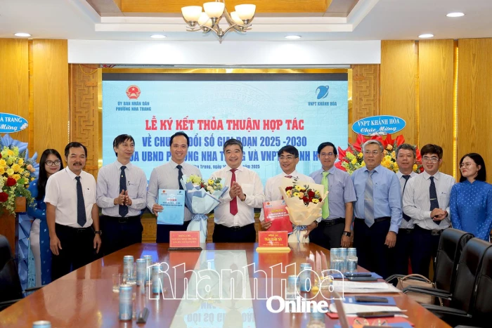 Phường Nha Trang và VNPT Khánh Hòa ký thỏa thuận hợp tác về chuyển đổi số giai đoạn 2025 - 2030