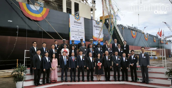 Công ty TNHH Đóng tàu HD Hyundai Việt Nam tổ chức lễ đặt tên cho tàu chở dầu trọng tải 50.000 tấn