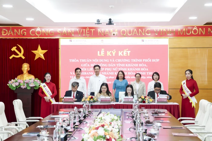 Hội Nông dân và Hội Liên hiệp Phụ nữ Khánh Hòa ký kết hợp tác với Agribank Khánh Hòa và Agribank Ninh Thuận