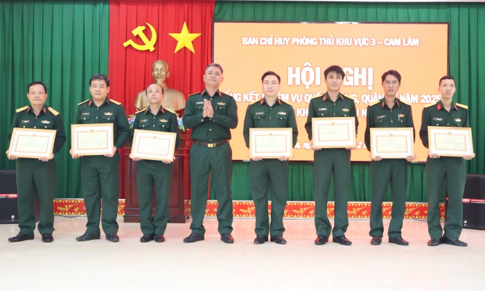 Ban Chỉ huy Phòng thủ khu vực 3 - Cam Lâm tổng kết nhiệm vụ quốc phòng, quân sự năm 2025