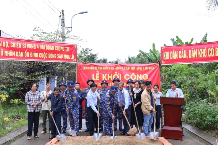 Xã Suối Hiệp: Khởi công 6 căn nhà cho các gia đình bị thiệt hại do mưa lũ