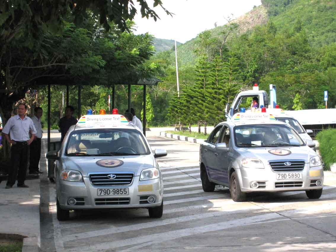 Trước giờ thi sát hạch.