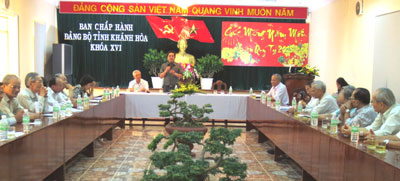 Ông Lê Thanh Quang chủ trì buổi gặp mặt.