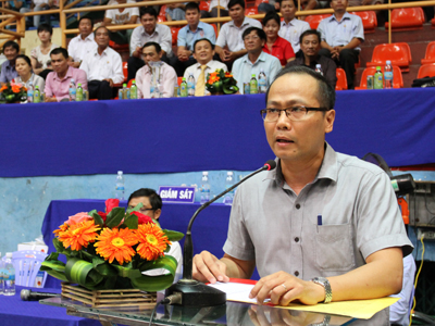 Ông Nguyễn Khắc Hà, Phó Giám đốc Sở Văn hóa Thể thao và Du lịch tỉnh phát biểu khai mạc