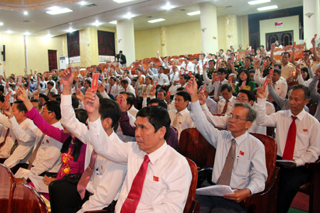 Biểu quyết thông qua số lượng BCH Đảng bộ tỉnh Khánh Hòa khóa XVII nhiệm kỳ 2015-2020  