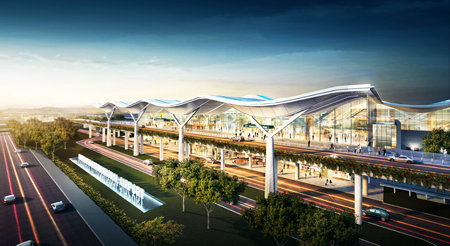 A perspective view  of new international terminal.