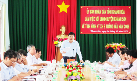 Đồng chí Nguyễn Duy Bắc phát biểu tại buổi làm việc