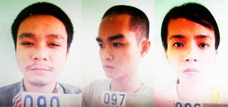 Đối tượng Khoa, Huy và Lam khi bị bắt