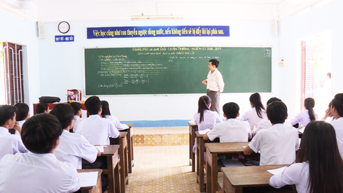 Một tiết ôn tập tại Trường THPT Trần Hưng Đạo (TP. Cam Ranh).