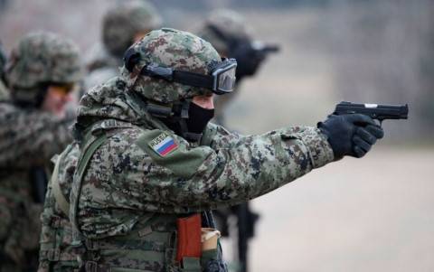 Lực lượng an ninh Nga diễn tập chống khủng bố. Ảnh: Reuters