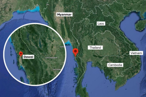 Khu vực chiếc Y-8 của Myanmar mất tích.