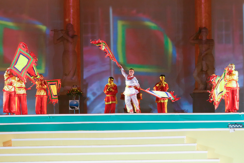 Artists performing Tuong, a typical cultural feature of the Central of Vietnam.