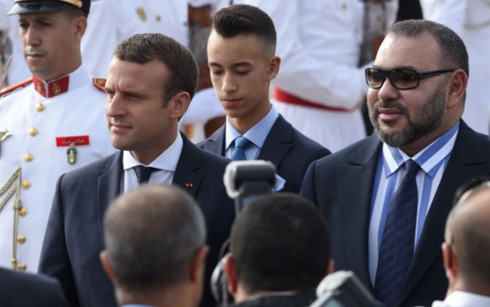 Khủng hoảng ngoại giao giữa Qatar với các nước vùng Vịnh là một trong những chủ đề nghị sự khi ông Macron gặp Quốc vương Marocco. Ảnh: AFP.