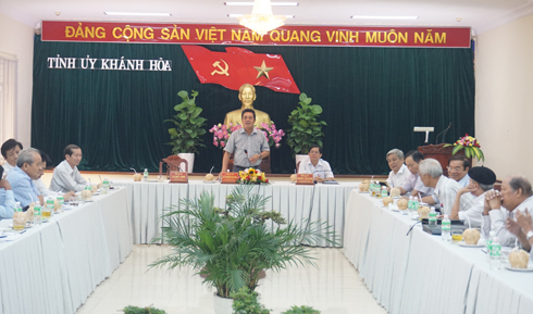 Ông Lê Thanh Quang phát biểu tại buổi gặp mặt.