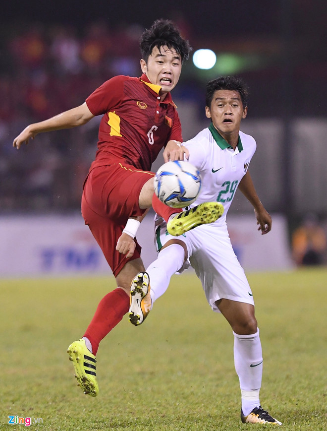 Cầu thủ U.22 Việt Nam trong trận hòa với U.22 Indonesia.
