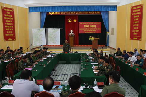 Lực lượng vũ trang huyện Diên Khánh tổ chức diễn tập Hội nghị lãnh đạo chuyển địa phương vào trạng thái khẩn cấp về quốc phòng.