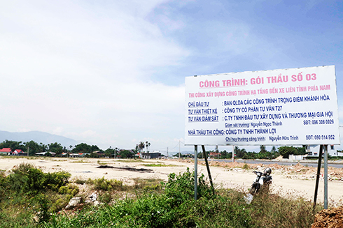 Mặt bằng Bến xe liên tỉnh phía Nam TP. Nha Trang tại xã Diên Toàn