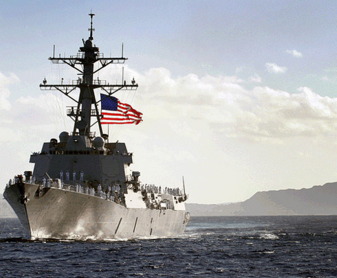 Tàu khu trục của Hải quân Mỹ USS Chafee. Ảnh: Reuters