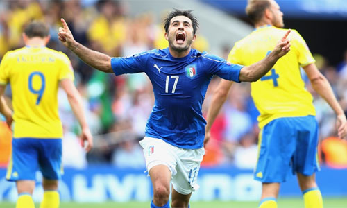 Italy từng thắng Thụy Điển 1-0 ở vòng bảng Euro 2016 nhờ bàn duy nhất của Eder. Ảnh: Reuters.