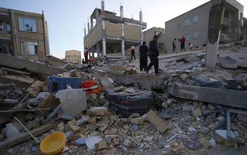 Quang cảnh trận động đất tại khu vực Iran-Iraq. Ảnh: Reuters