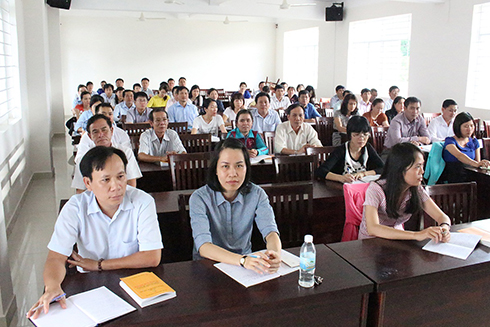 Một lớp học ở Trường Chính trị tỉnh Khánh Hòa.