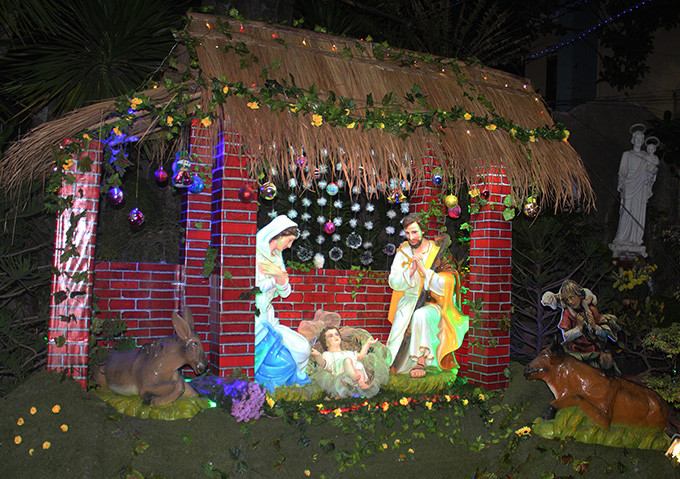 Christmas nativity scene at Bac Thanh Church.