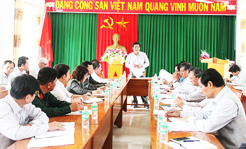 Đồng chí Trần Sơn Hải phát biểu chỉ đạo tại buổi làm việc.