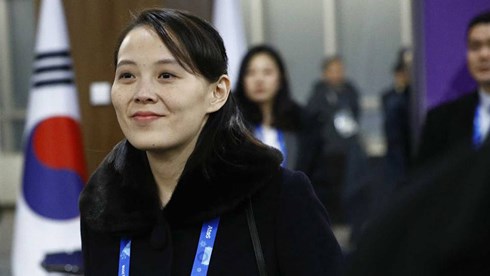 Em gái nhà lãnh đạo Kim Jong-un dẫn đầu phái đoàn Triều Tiên tham dự Thế vận hội Mùa Đông. Ảnh: Sporting news.