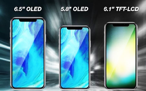  Phác họa ba mẫu iPhone 2018 của Apple.