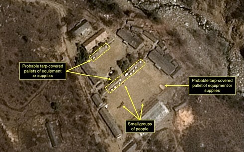 Hình ảnh vệ tinh vị trí bãi thử hạt nhân Punggye-ri. Ảnh: Reuters