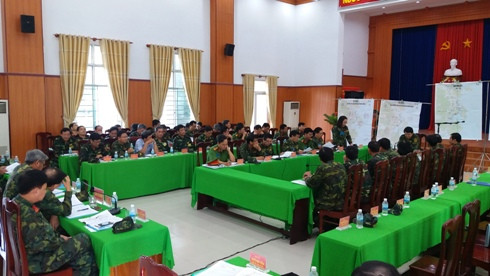 Lực lượng vũ trang TP. Cam Ranh diễn tập hội nghị lãnh đạo chuyển địa phương vào trạng thái khẩn cấp về quốc phòng.