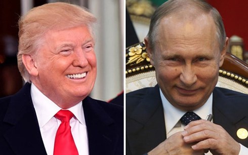 Tổng thống Mỹ Trump (trái) và Tổng thống Nga Putin. Ảnh: