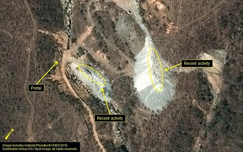 Hình ảnh vệ tinh bãi thử hạt nhân của Triều Tiên. ảnh: CNES