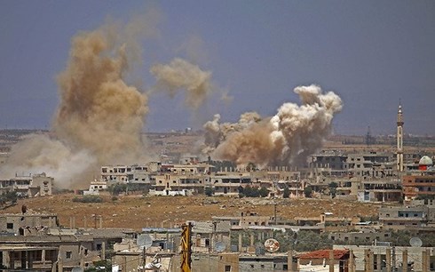Chiến đấu cơ Nga không kích ở miền Nam Syria. Ảnh: AFP