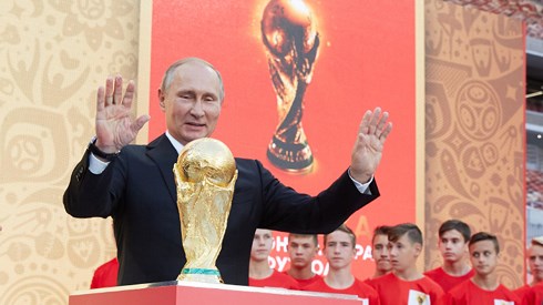 Việc tổ chức World Cup 2018 được xem là chiến thắng quan trọng trên mặt trận ngoại giao của nước Nga cũng như cá nhân Tổng thống Nga Vladimir Putin. Ảnh: Getty