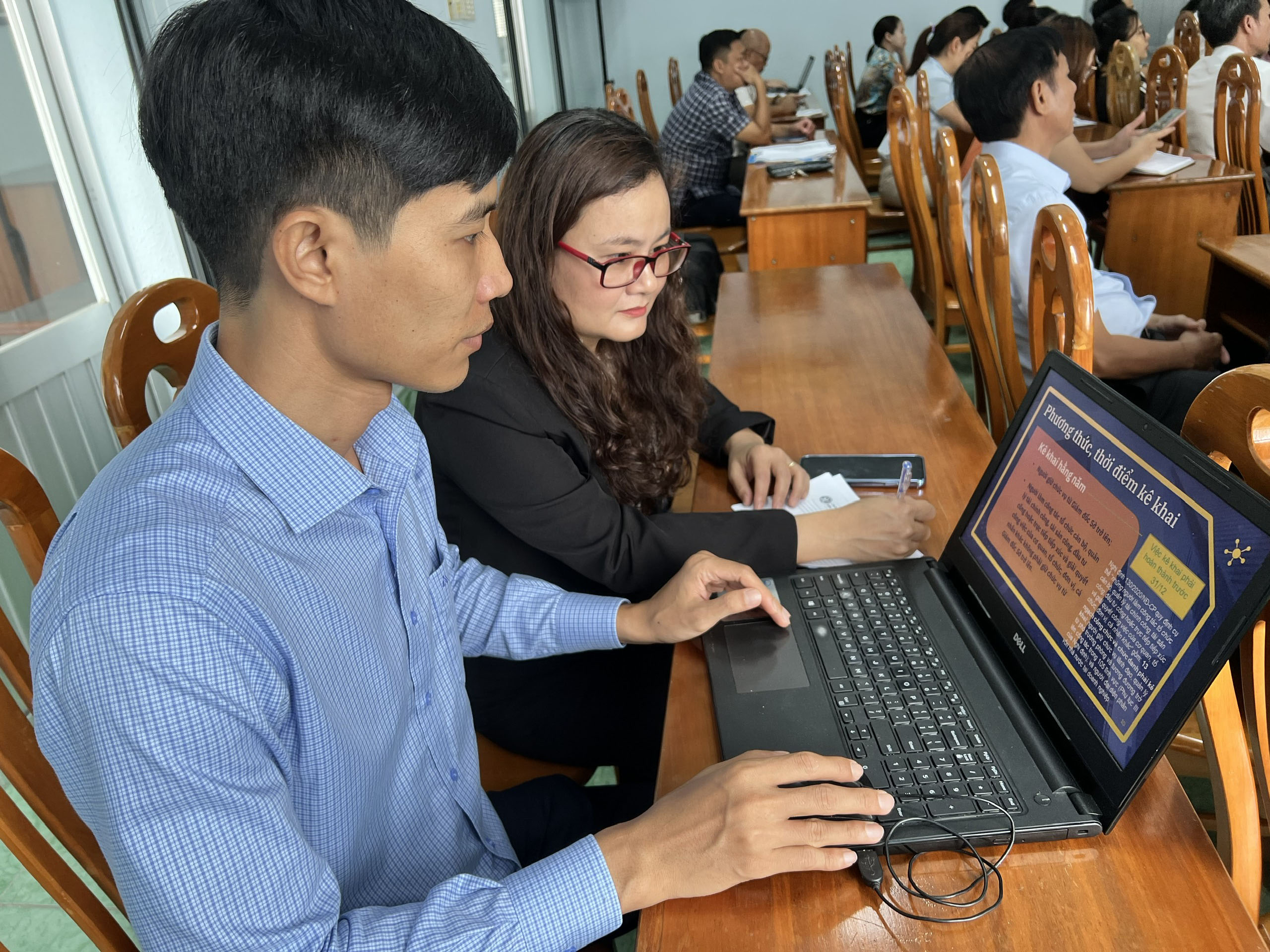 Cán bộ thanh tra tham gia tập huấn sử dụng phần mềm hỗ trợ xác minh tài sản, thu nhập.