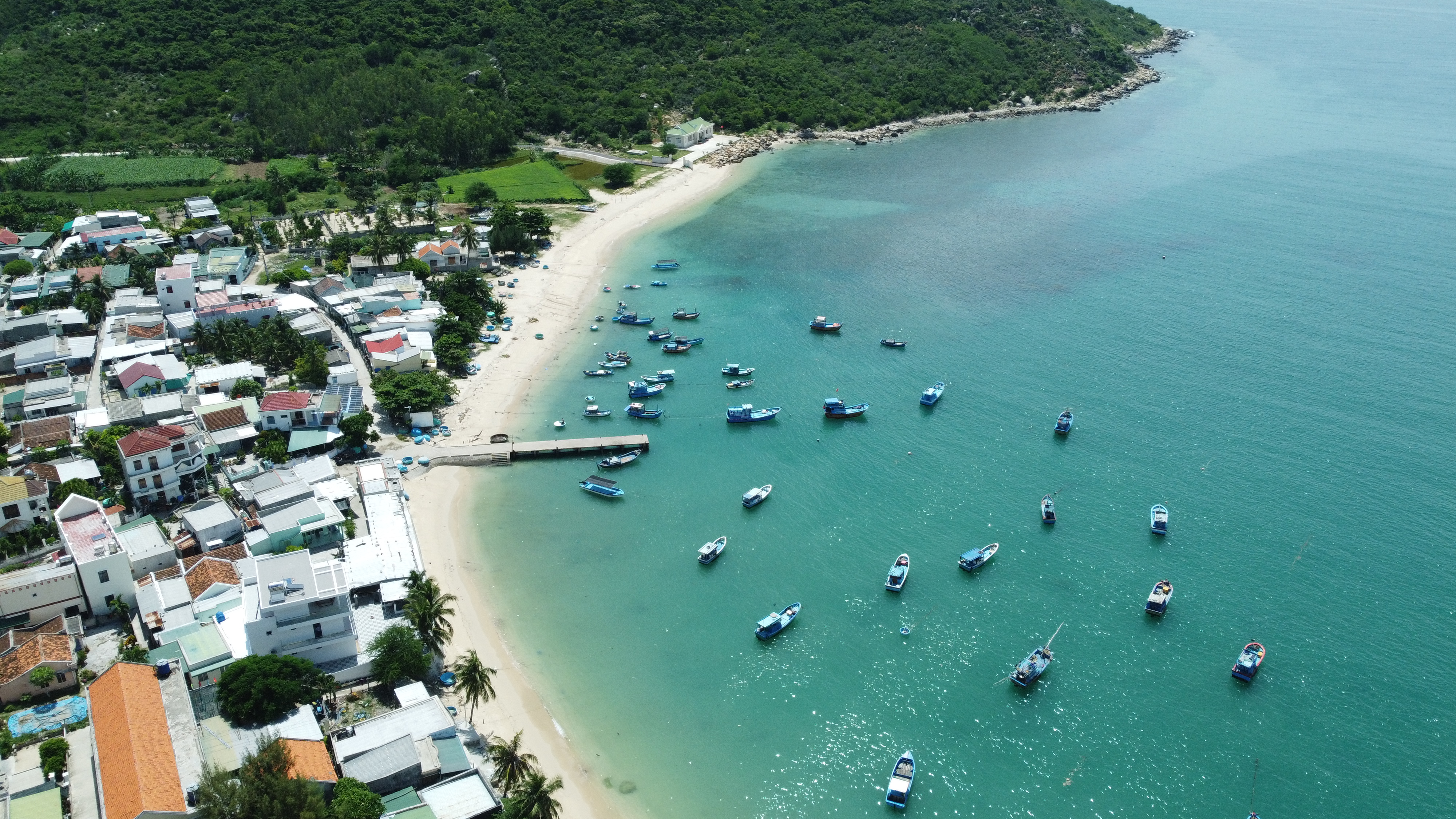 Một góc xã Ninh Vân nhìn từ trên cao.