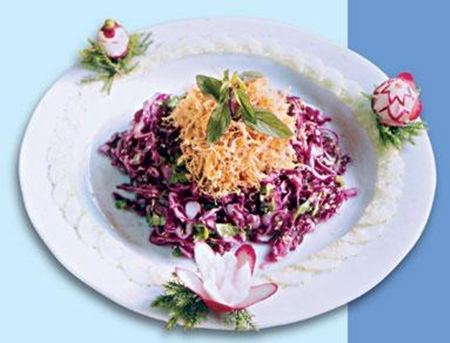 Món ăn: Salad cải tím ruốc tôm