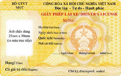Mẫu giấy phép lái xe mới.