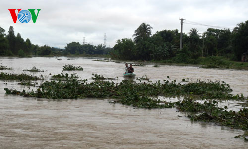 Người dân dùng thuyền để đi lại