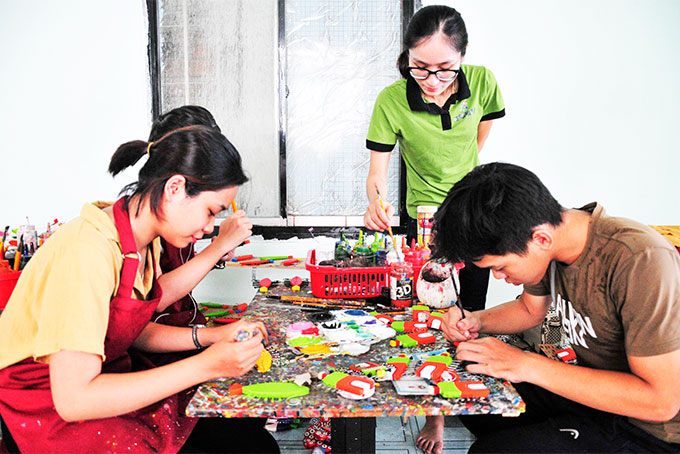 Cơ sở sản xuất của nhóm các bạn trẻ với thương hiệu Handmade Nha Trang.