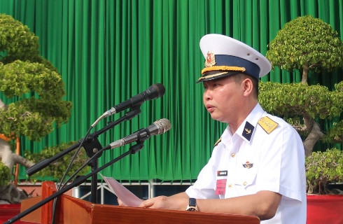 Đại tá Nguyễn Anh Tuấn phát biểu khai mạc hội thao.