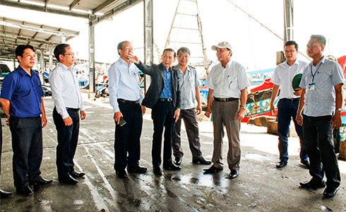 Đoàn công tác kiểm tra thực tế tại cảng Hòn Rớ, TP. Nha Trang.