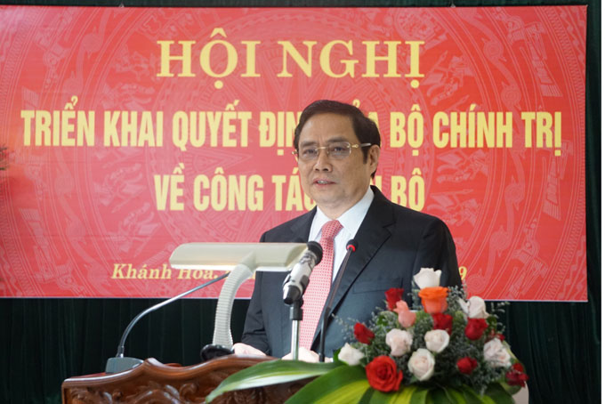 Ông Phạm Minh Chính phát biểu giao nhiệm vụ.