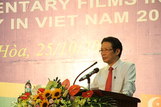 Ông Hoàng Vĩnh Bảo - Thứ trưởng Bộ Thông tin và Truyền thông phát biểu khai mạc triển lãm.