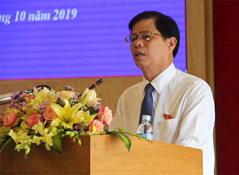 Ông Nguyễn Tấn Tuân phát biểu khai mạc kỳ họp