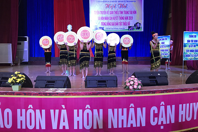 Phần thi giới thiệu của Trường Tiểu học và THCS xã Ninh Tây.