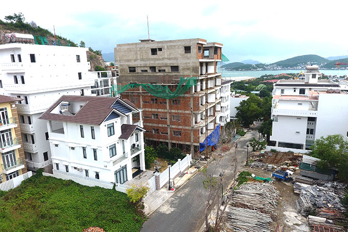 Khu biệt thự cao cấp Ocean View Nha Trang nhìn từ trên cao.